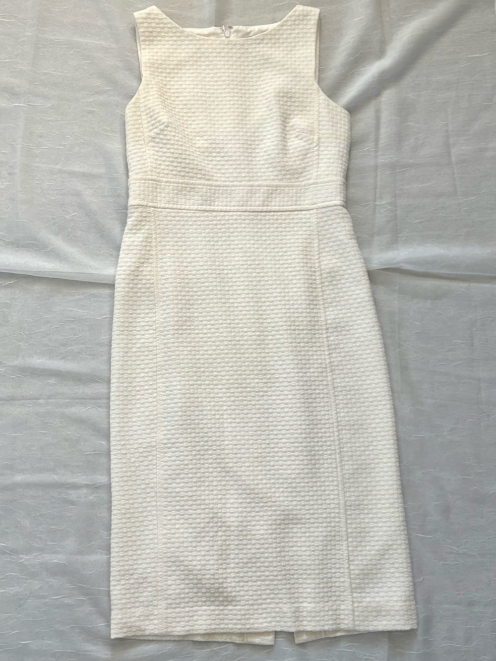 Ann Taylor Cream Textured Sheath Dress